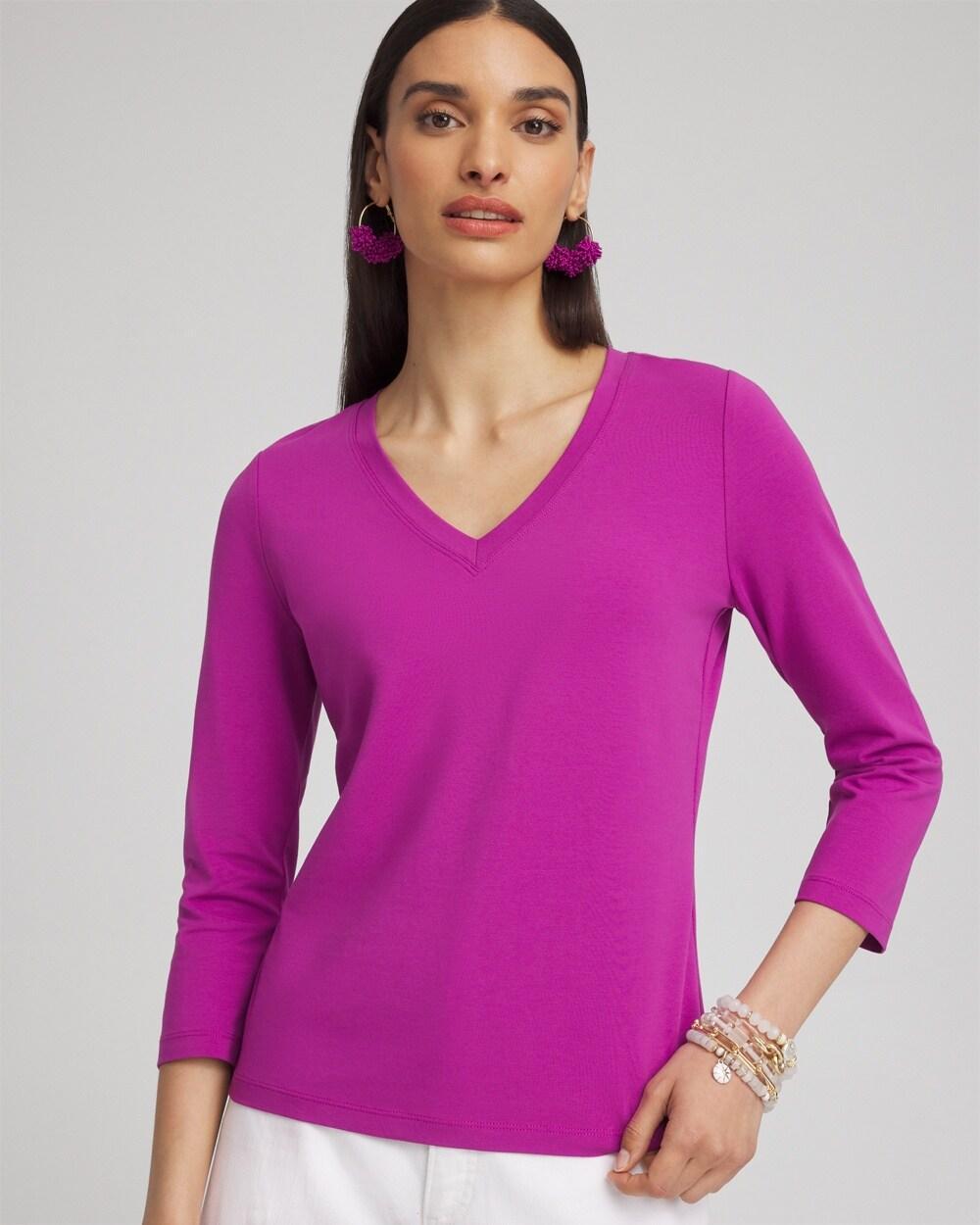 Chico's Women's 3/4 Sleeve Perfect T-Shirt Product Image