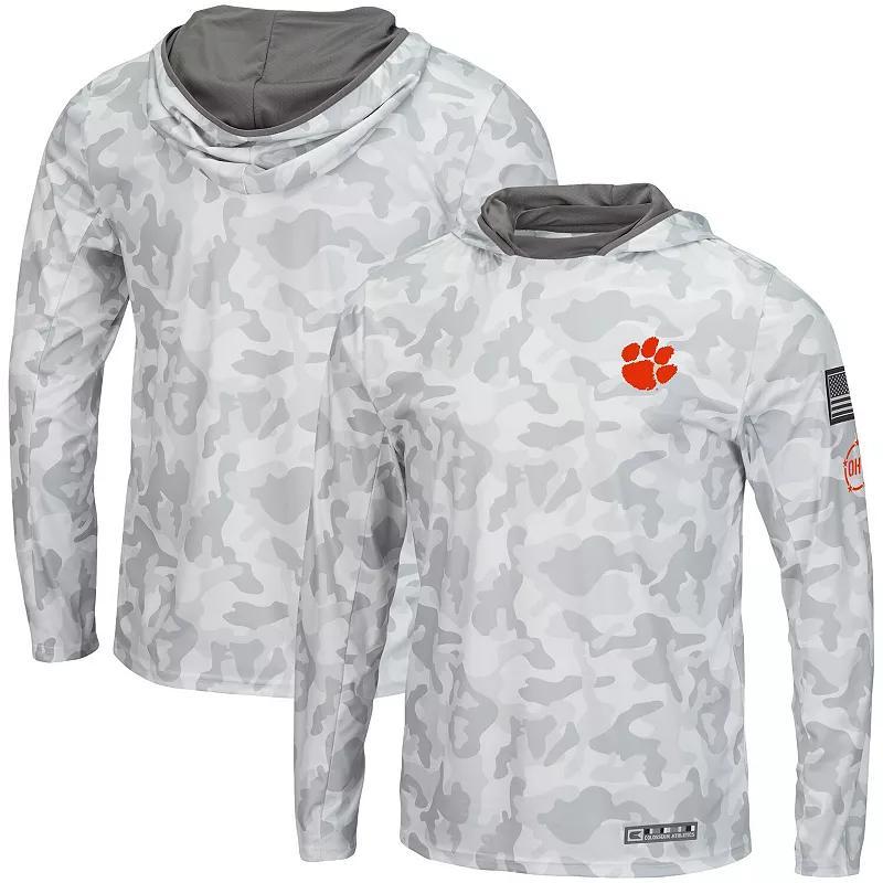 Mens Colosseum Arctic Camo Clemson Tigers OHT Military Appreciation Long Sleeve Hoodie Top Product Image