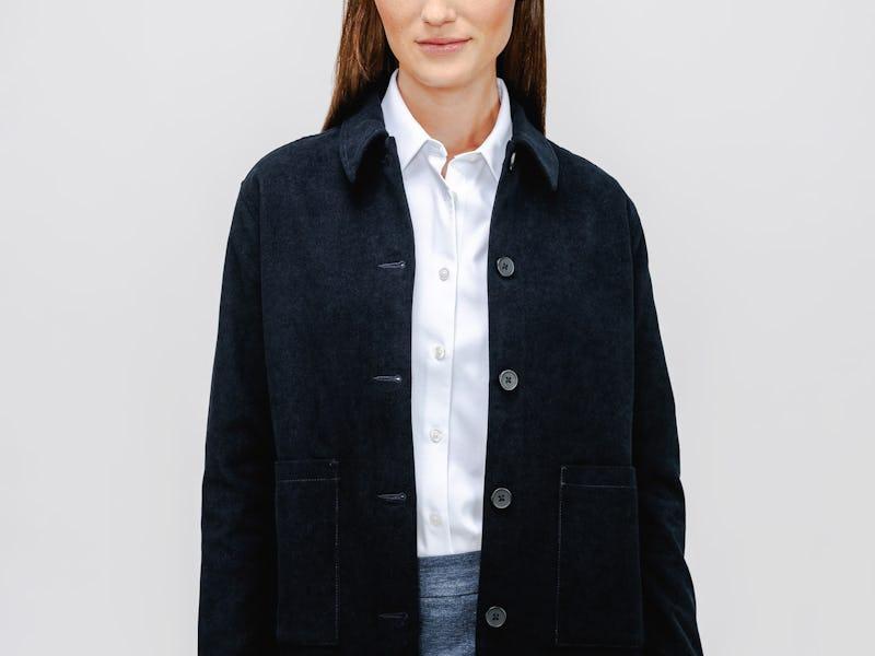 Dark Navy Women's Kinetic Corduroy Chore Coat Product Image