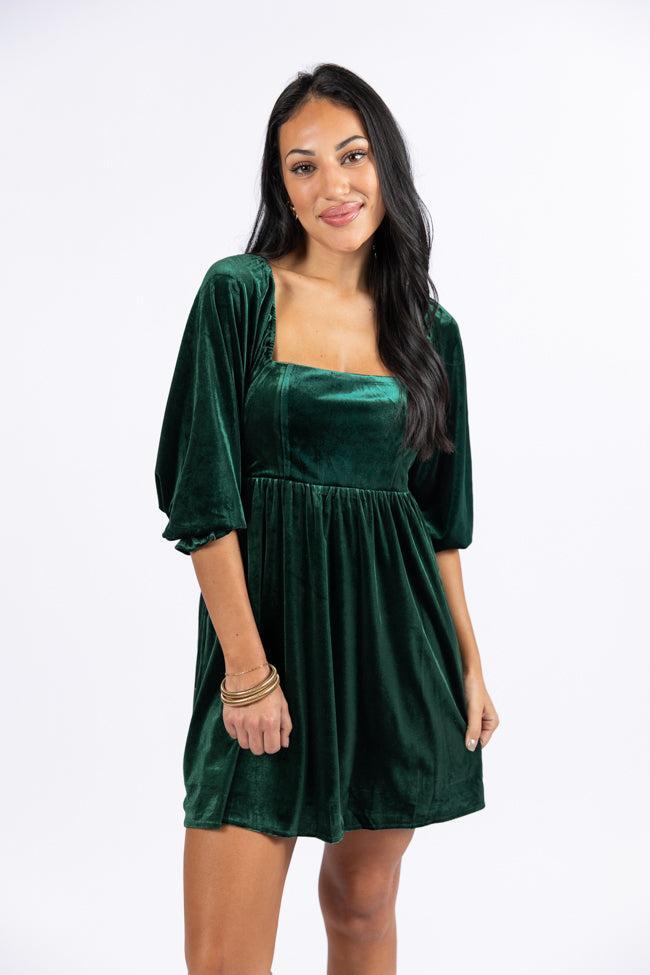 Evergreen Beauty Velvet Dress Macy Blackwell X Pink Lily Product Image