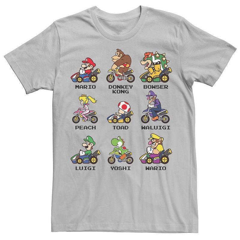 Mens Nintendo Mario Kart Racers Side View Names Tee Med Blue Product Image