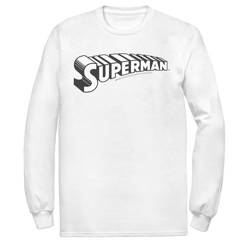 Mens DC Comics Superman Black Text Chest Logo Tee Product Image