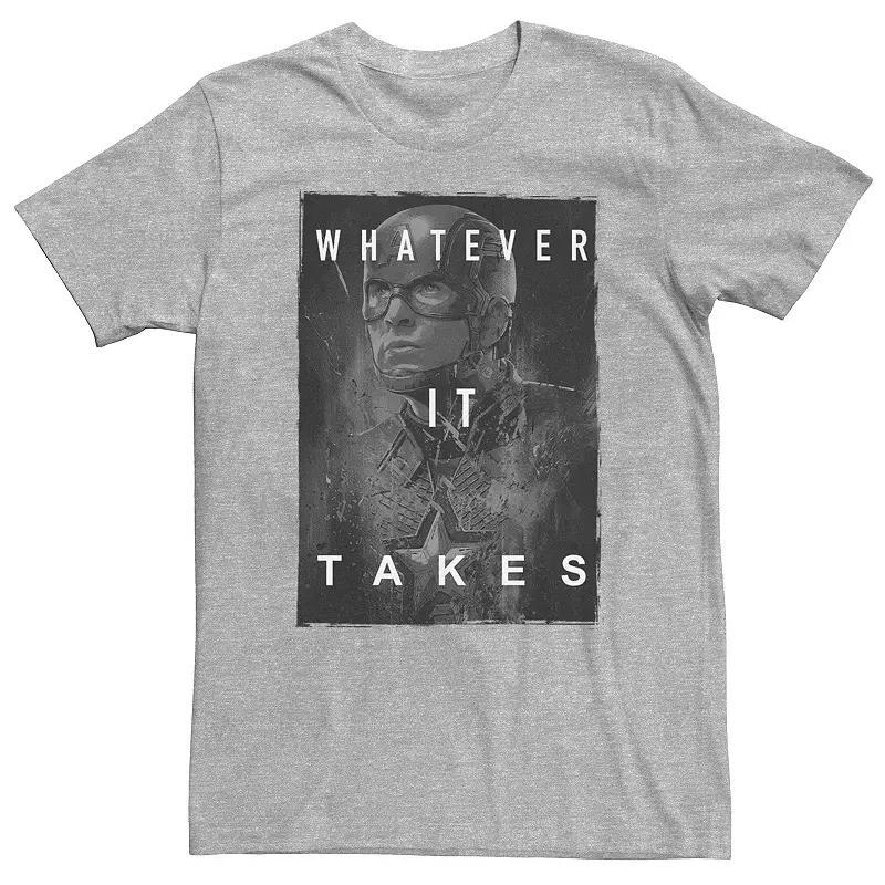 Big & Tall Marvel Avengers Endgame Captain America What Ever It Takes Poster Tee, Mens, Size: 4XLT, Med Grey Product Image