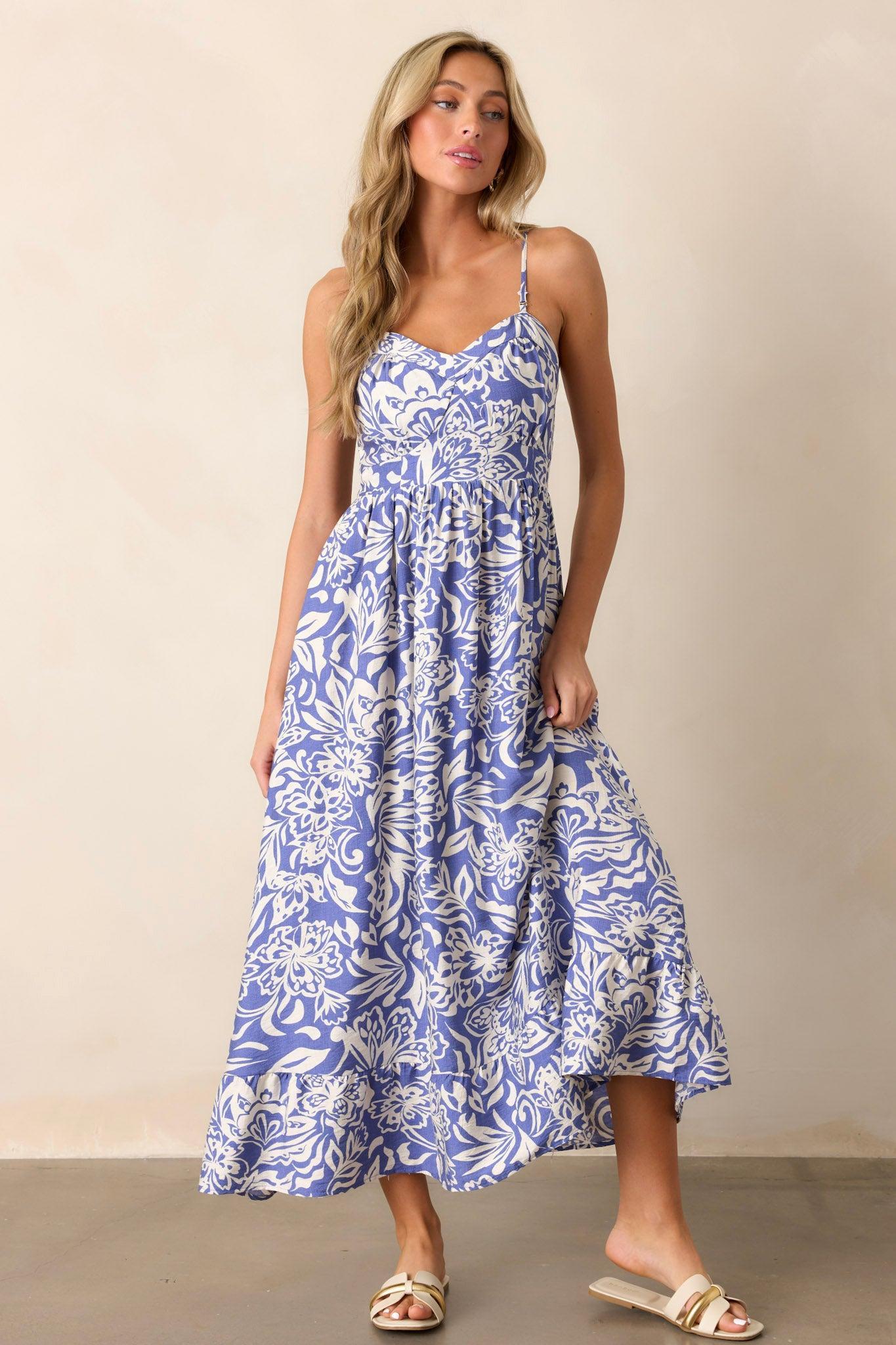 Sweet Jane Sky Blue Sleeveless Midi Dress Product Image