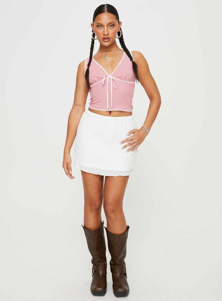 Kennedie Mini Skirt White Product Image