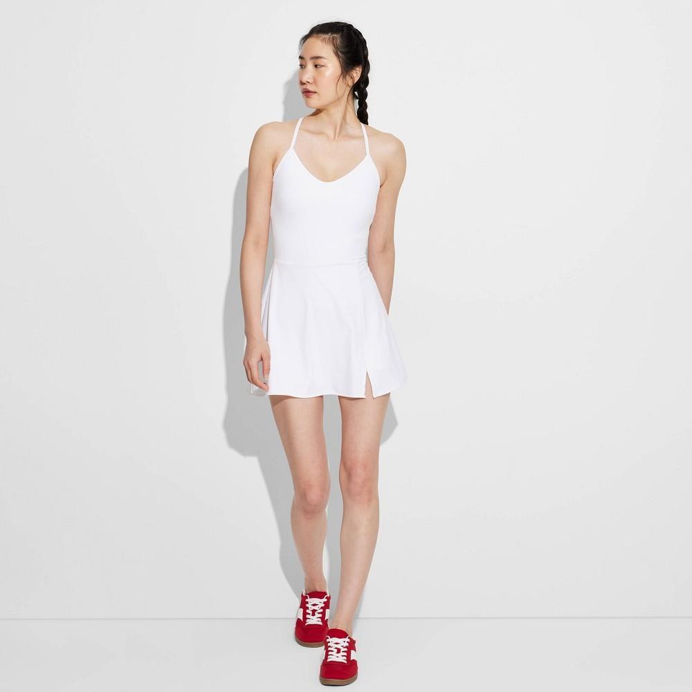 Womens Game Day Strappy Active Dress - JoyLab White M Product Image