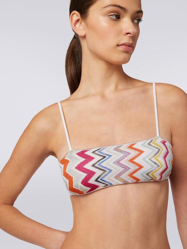 Viscose zigzag bikini with lurex and high-waisted briefs Multicoloured | Missoni Product Image