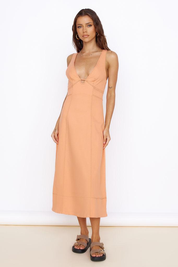 Summer Dreaming Midi Dress Orange Product Image