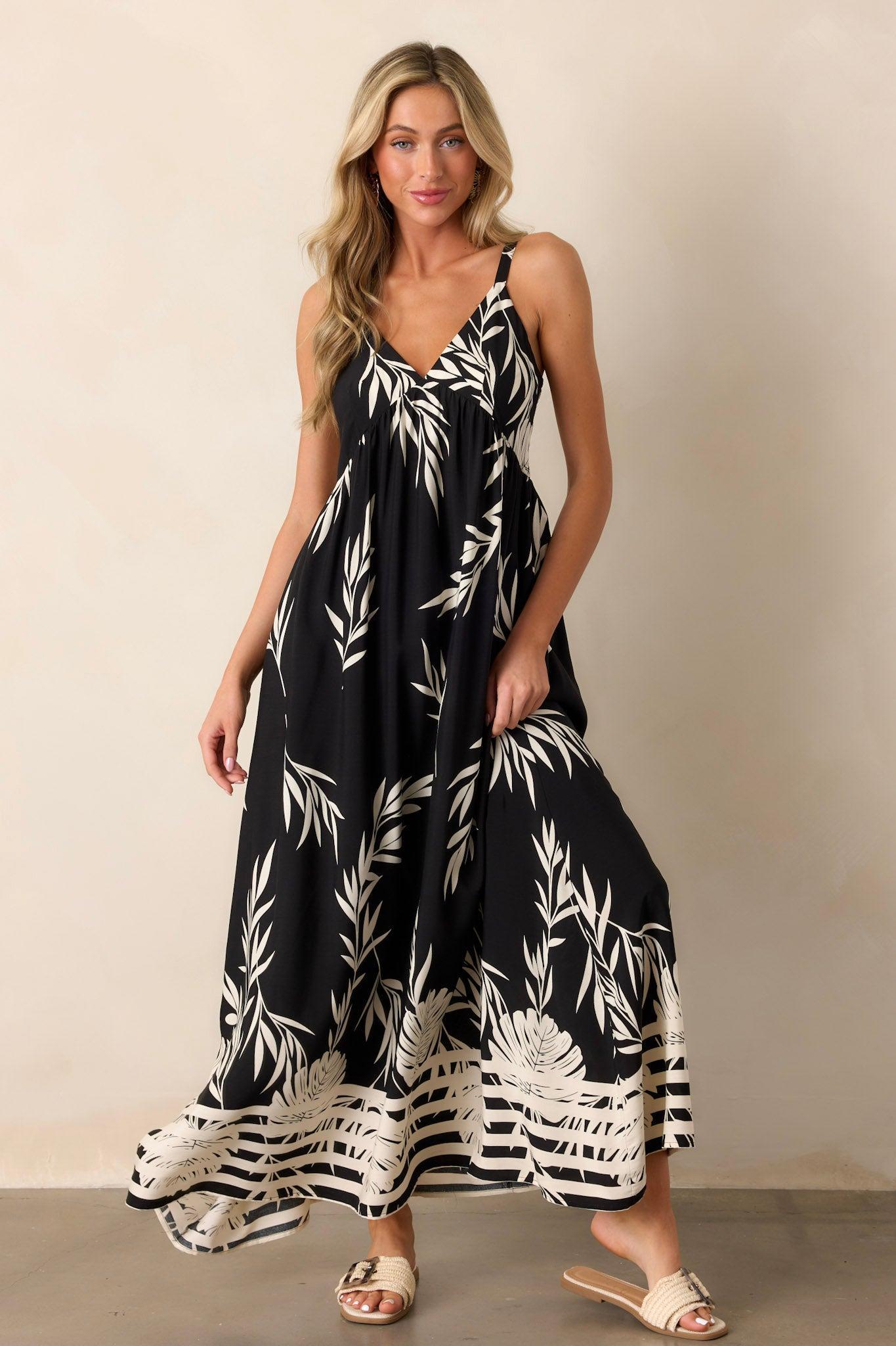 Bohemian Life Black Floral Maxi Dress Product Image