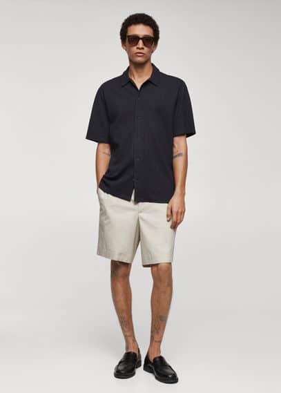 MANGO MAN - Slim fit cotton Bermuda shorts beigeMen Product Image