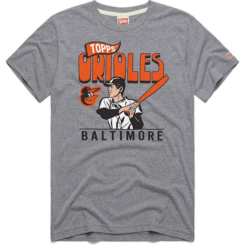 Mens Homage x Topps Gray Baltimore Orioles Tri-Blend T-Shirt Product Image