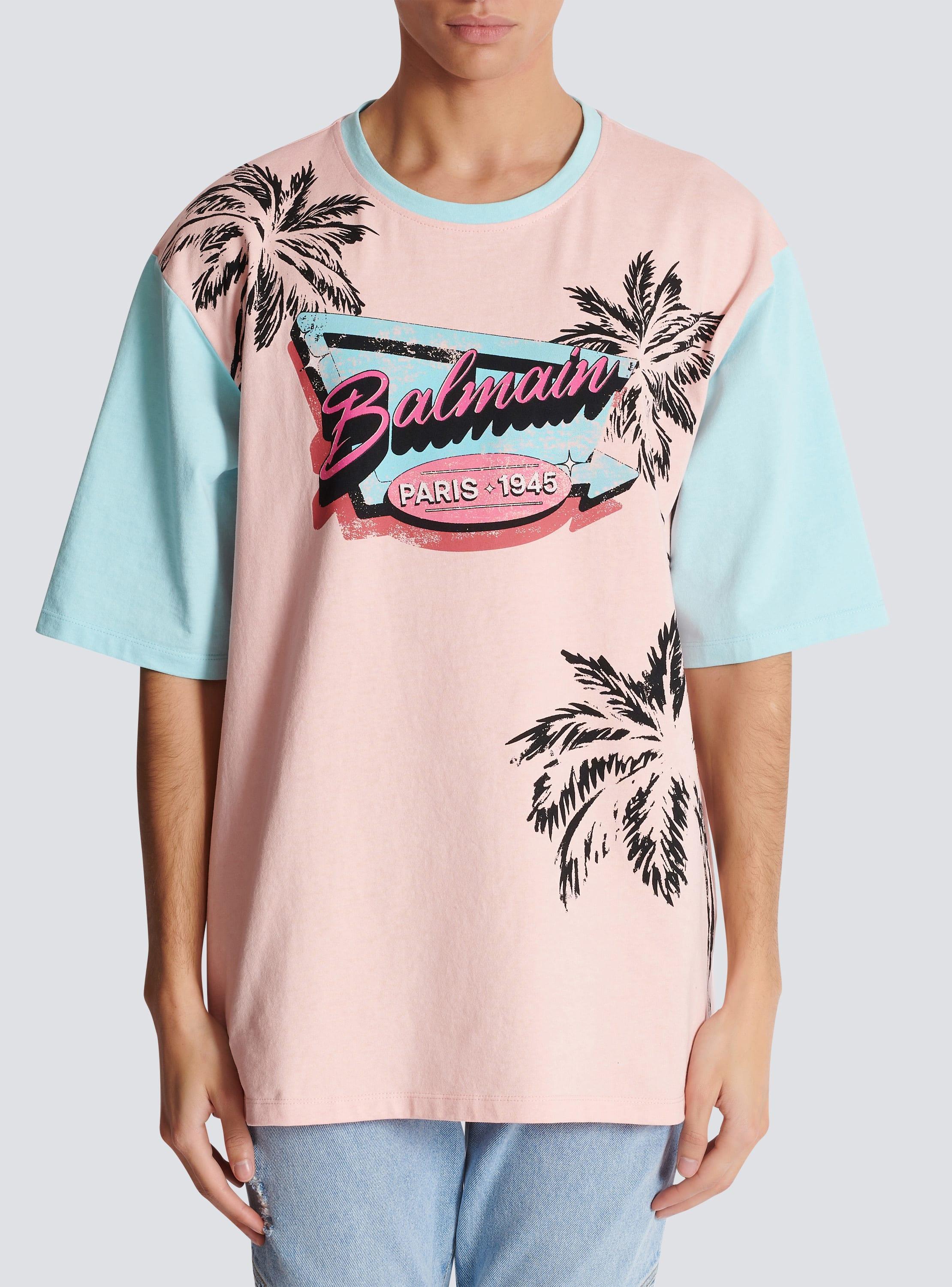 Loose Balmain Miami printed T-shirt Product Image