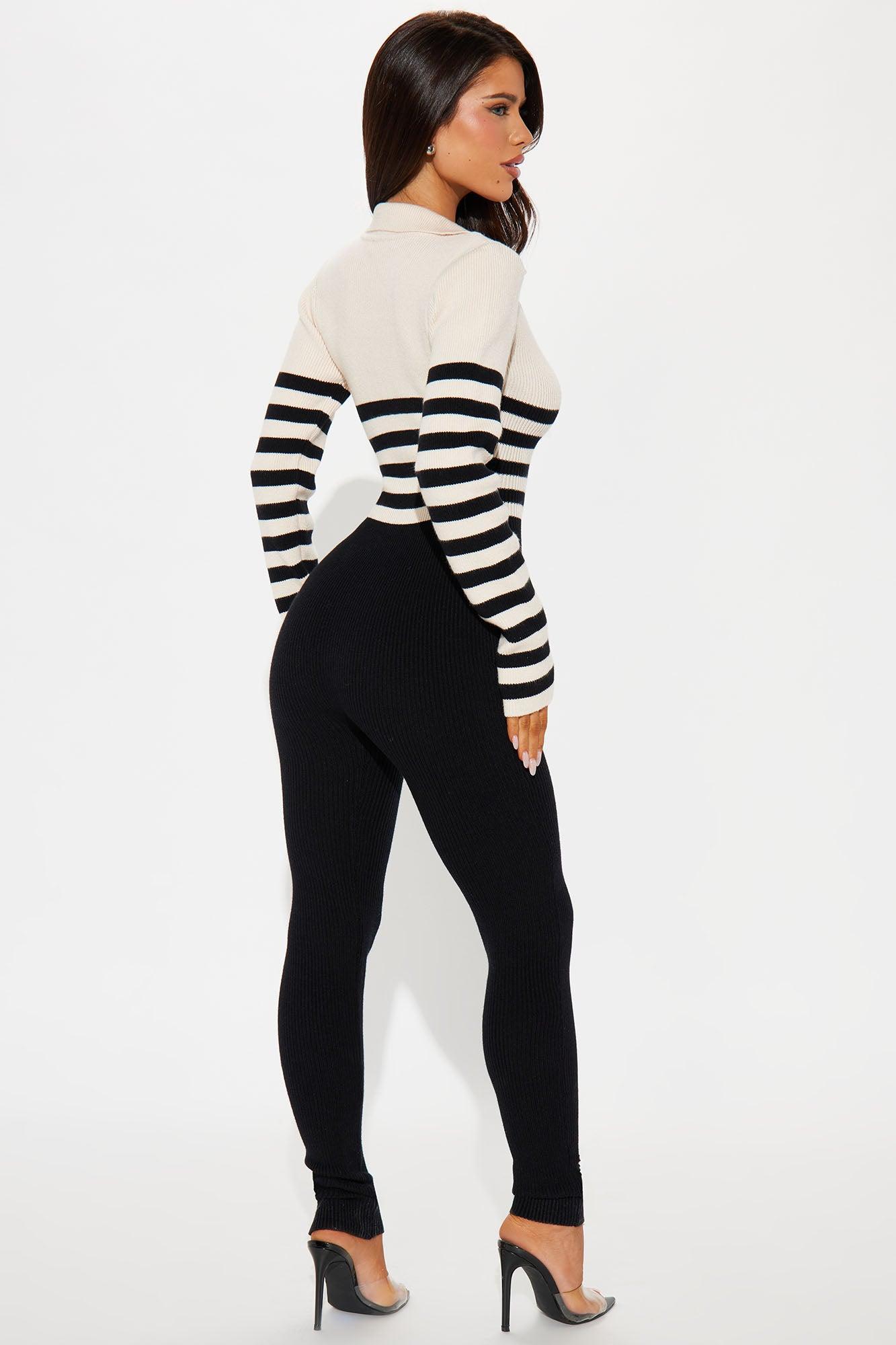 Reevah Sweater Jumpsuit - Cream/combo Product Image