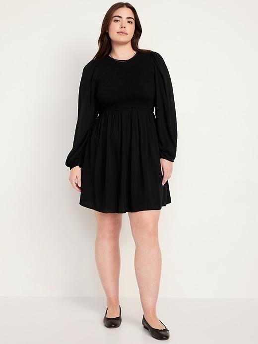 Fit &amp; Flare Long-Sleeve Mini Dress Product Image