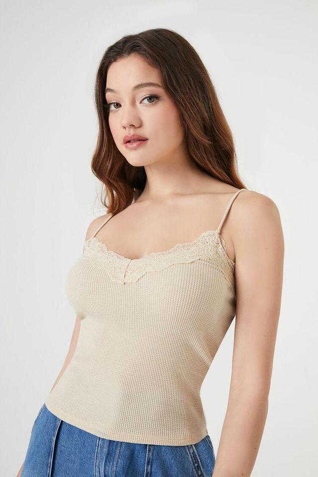 Lace-Trim Ribbed Cami | Forever 21 Product Image