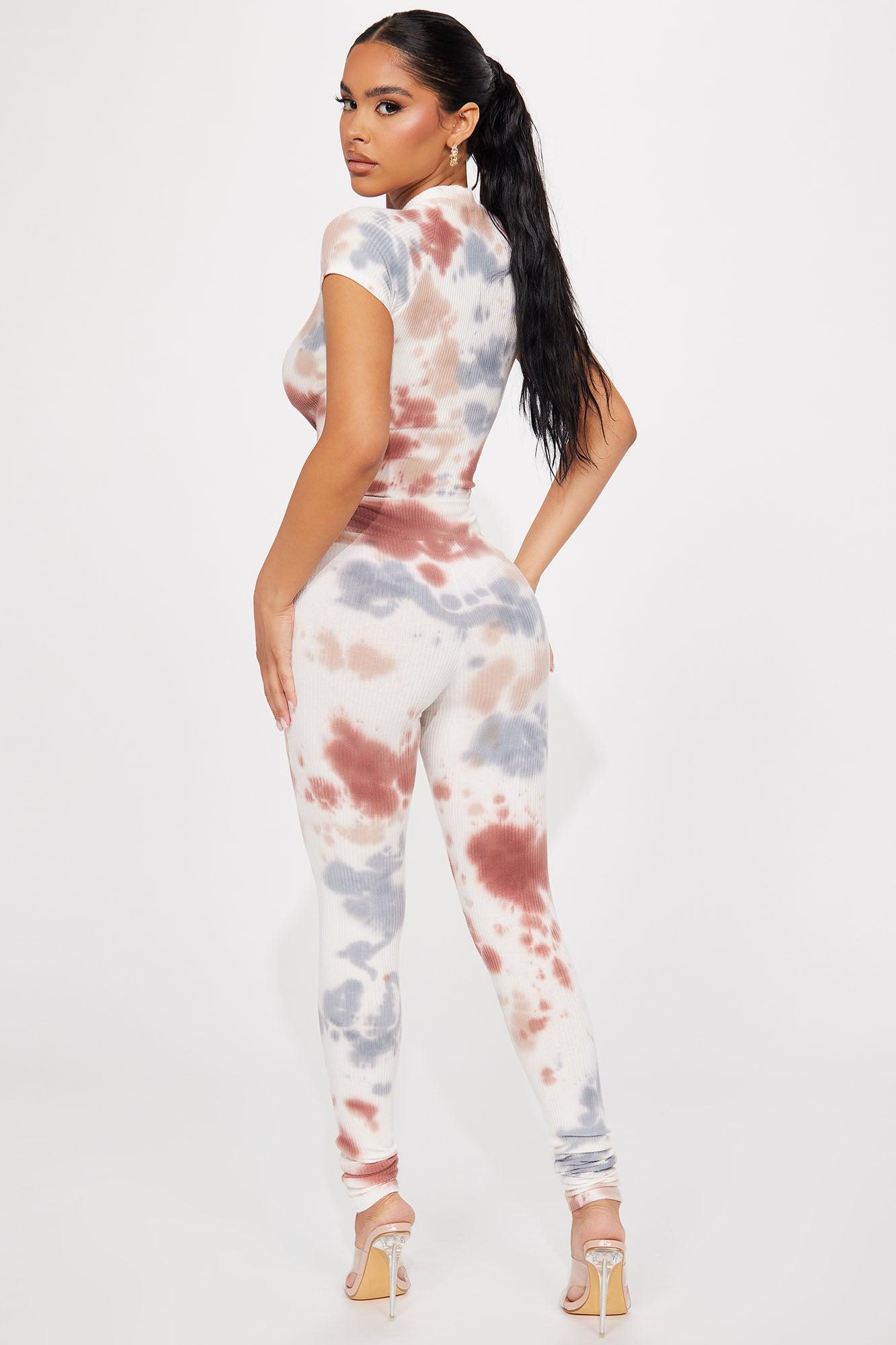 For The Day Tie Dye Legging Set - Brown/combo Product Image