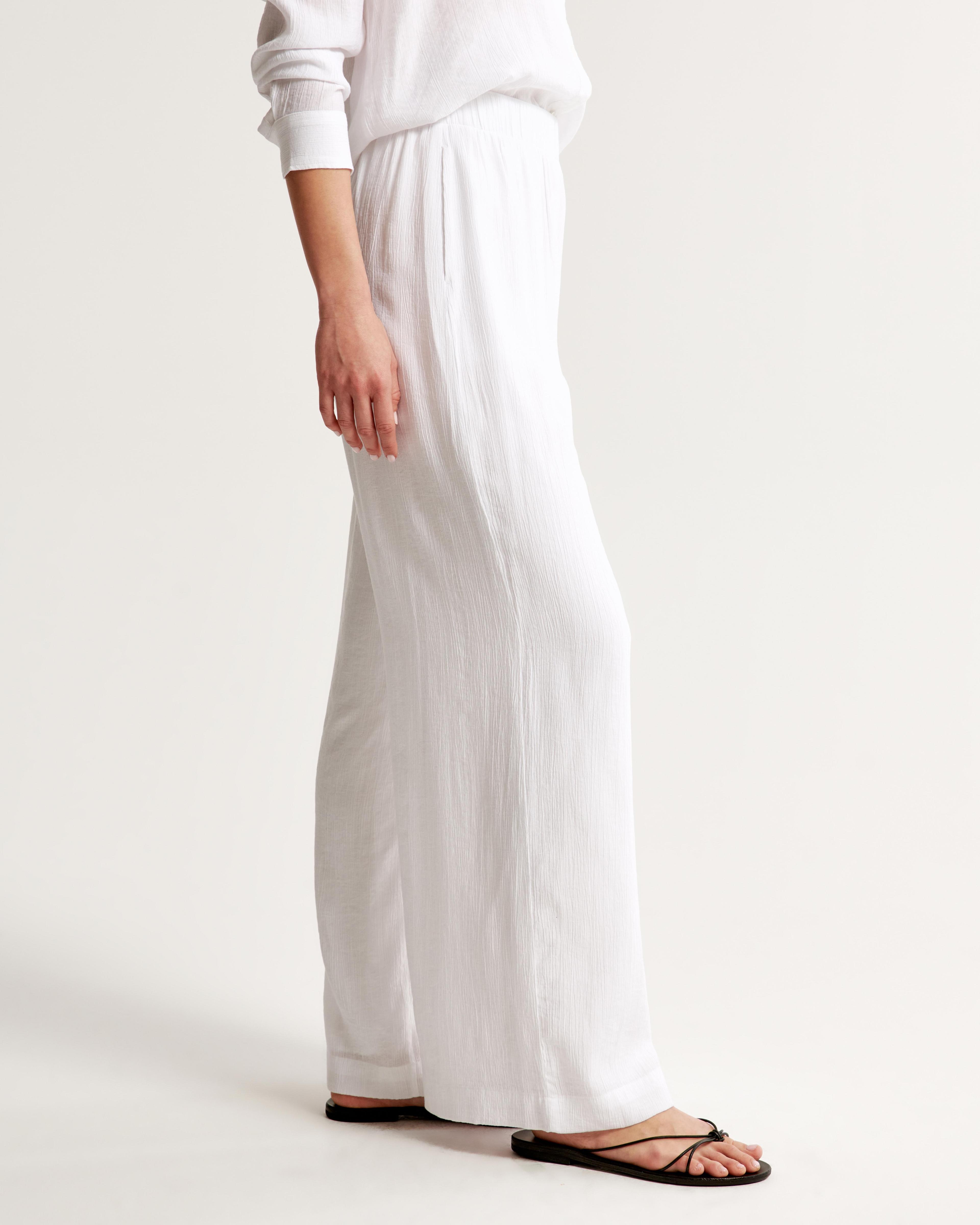 Crinkle Textured Pull-On Pant Product Image