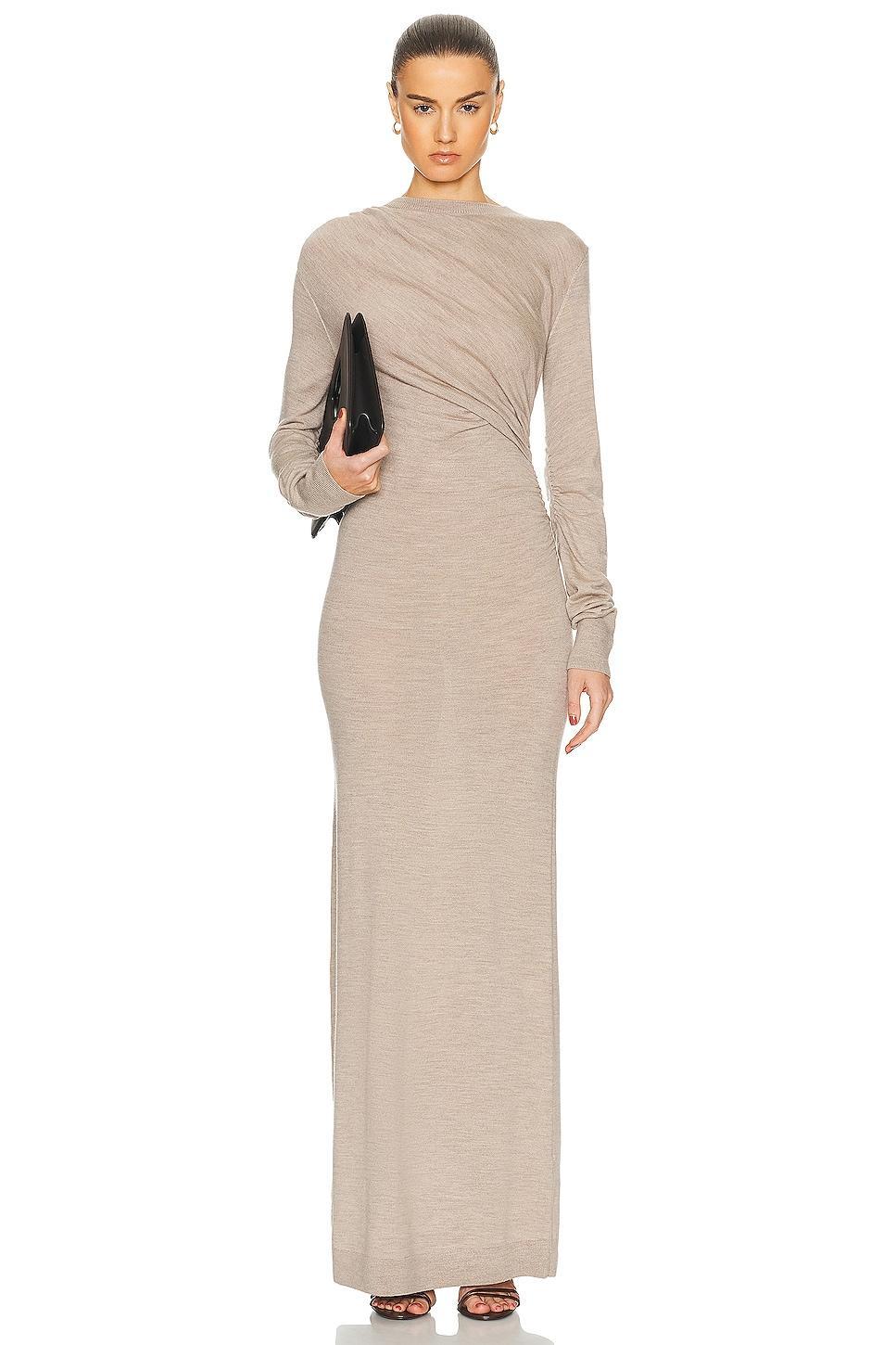 TOVE Alice Knitted Dress in Beige Product Image