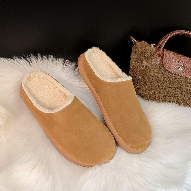 Plain Fleece Lined Mules Product Image