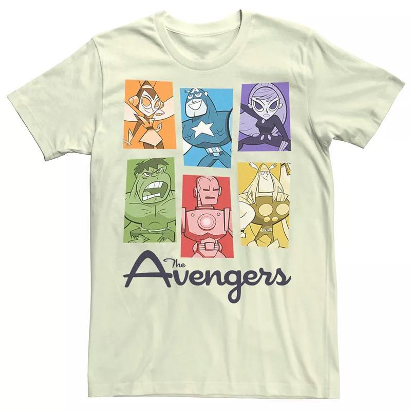 Mens Marvel Avengers Cartoon Style Group Colors Tee Product Image