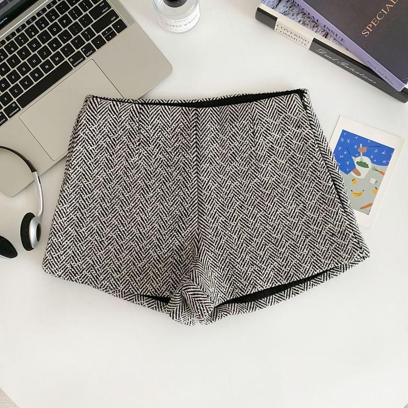 Low Rise Herringbone Dress Shorts Product Image