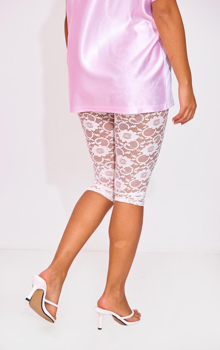 Petite White Lace Capri Pants Product Image