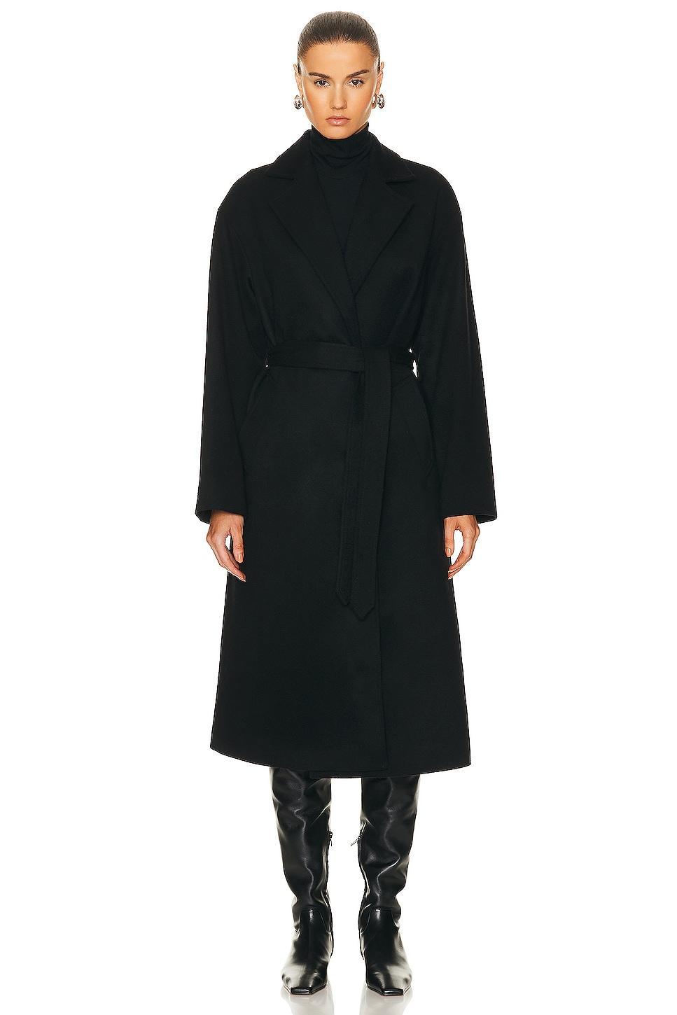 NILI LOTAN Fabien Wrap Coat Black. (also in M). Product Image