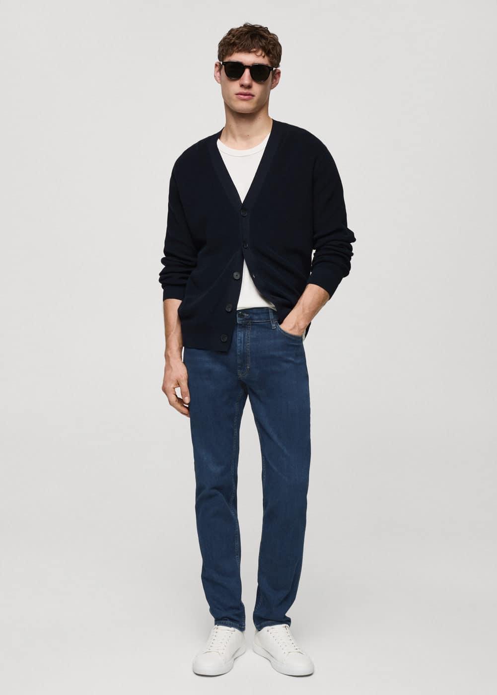 MANGO MAN - Slim fit Ultra Soft Touch Patrick jeans dark blueMen Product Image