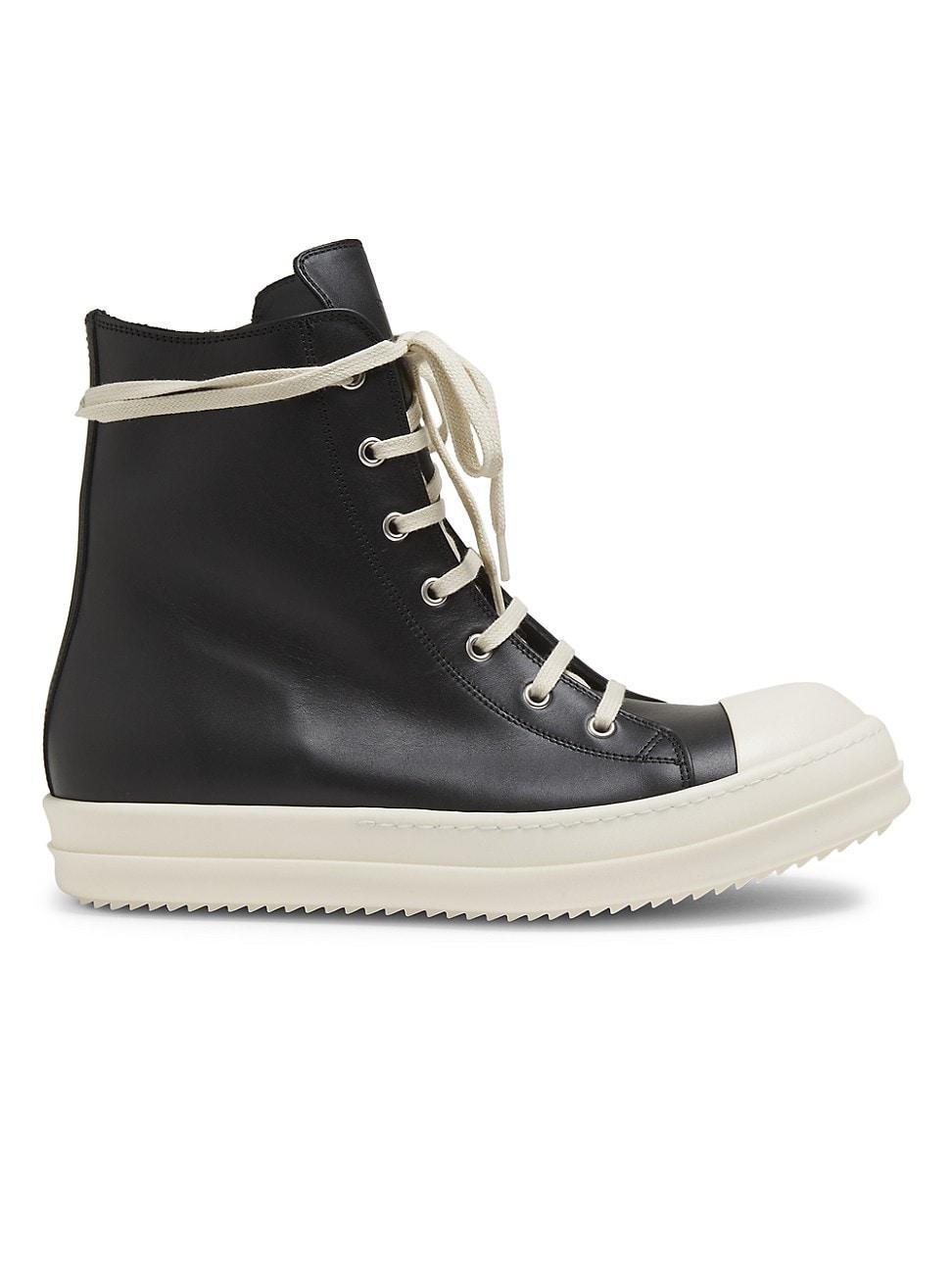 Mens Leather Zip High-Top Sneakers Product Image