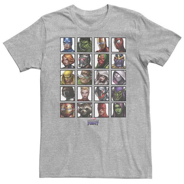 Big & Tall Marvel Future Fight Color Portrait Lineup Tee, Mens Athletic Grey Product Image