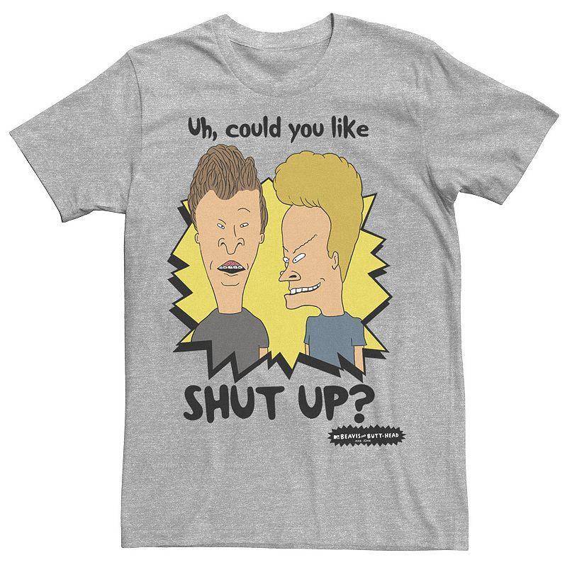 Mens Beavis & Butthead Shut Up Tee Athletic Grey Product Image