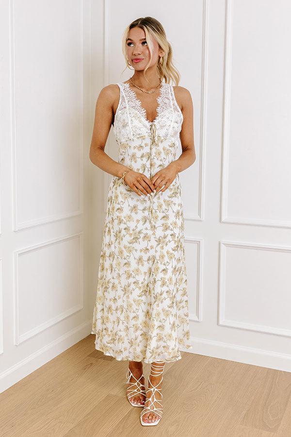 Femme Fatale Lace Midi in Primrose Yellow Product Image