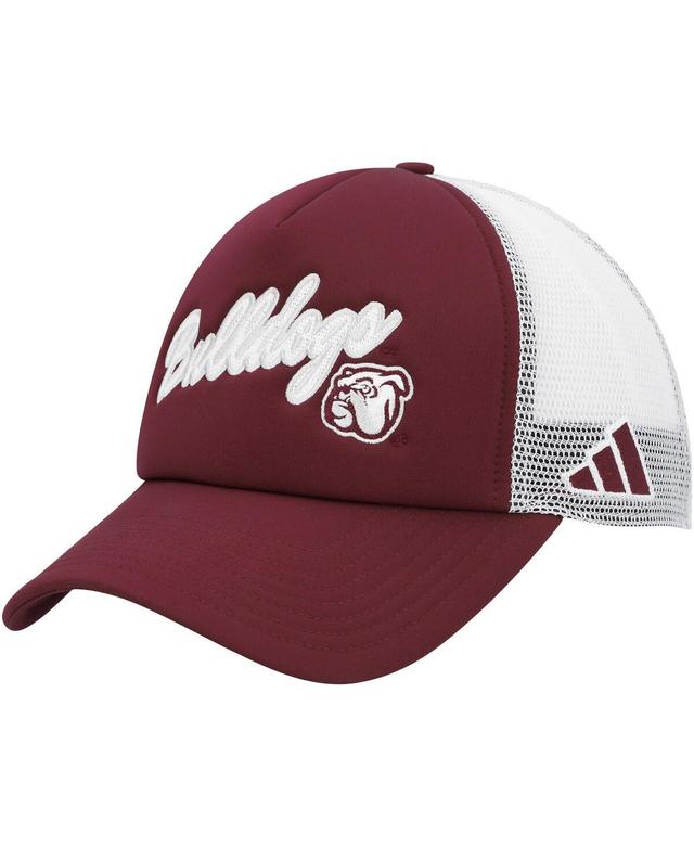 Mens adidas Maroon Mississippi State Bulldogs Script Trucker Snapback Hat Product Image