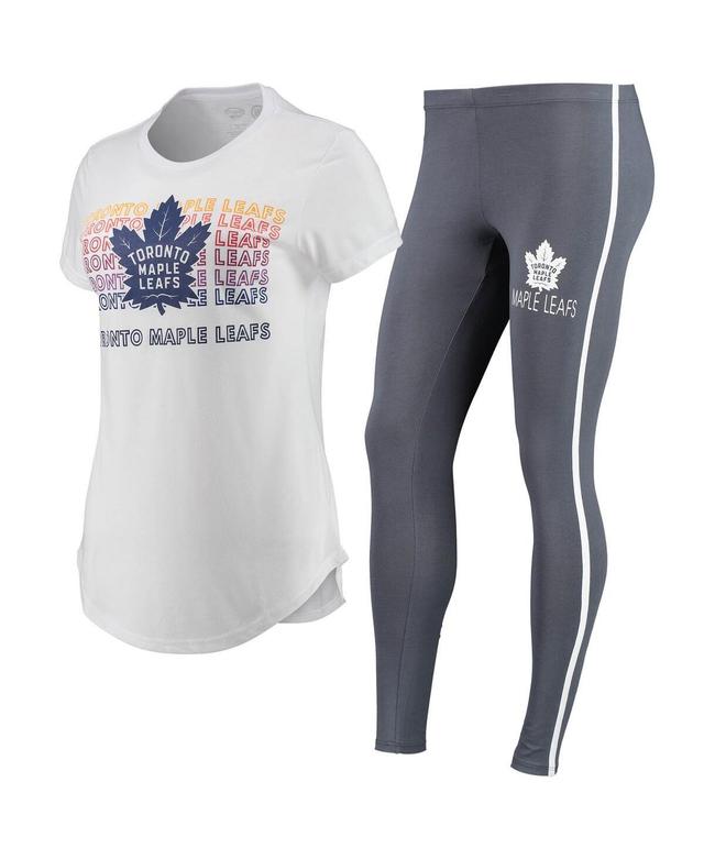 Womens Concepts Sport White Toronto Maple Leafs Sonata T-shirt and Leggings Set - White Product Image