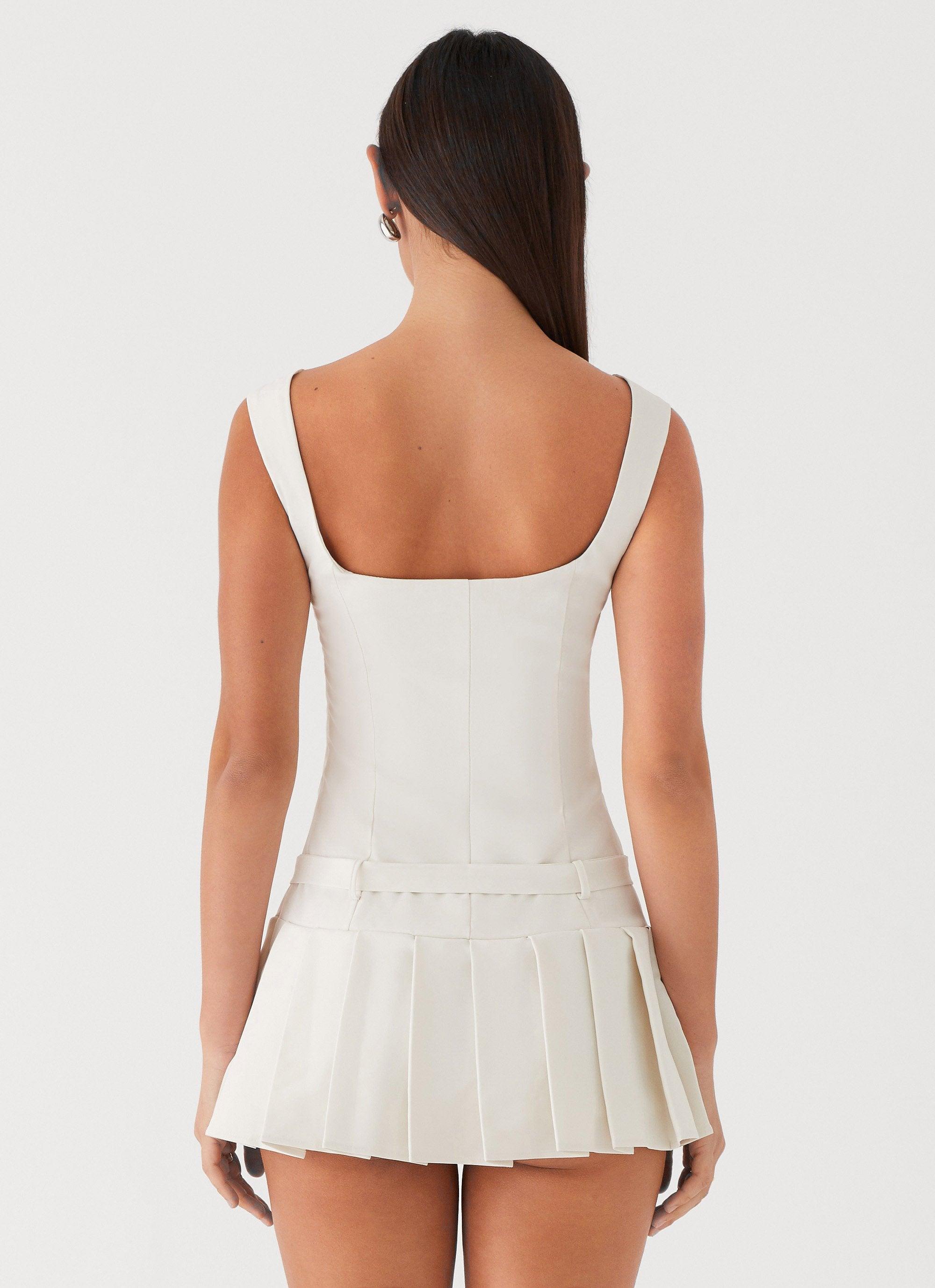 Poetic Justice Belt Mini Dress - White Product Image