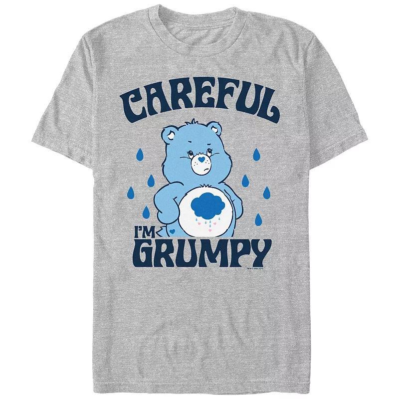 Mens Care Bears Careful Im Grumpy Graphic Tee Athletic Grey Product Image