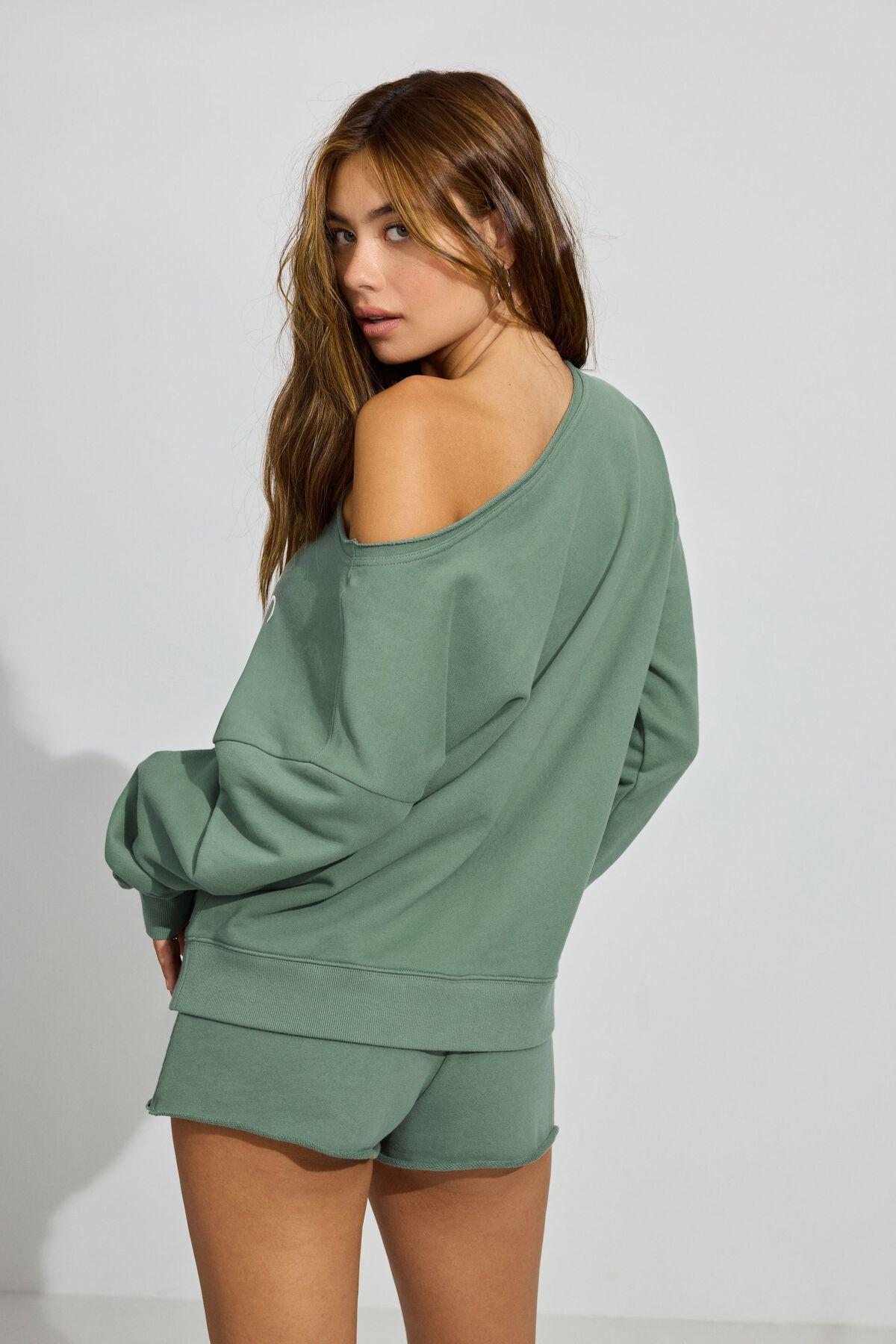 SoftTerry Off Shoulder Sweatshirt Product Image