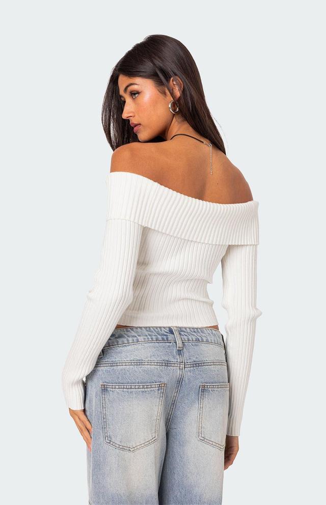 Edikted Women's Lauren Knit Fold Over Top Product Image