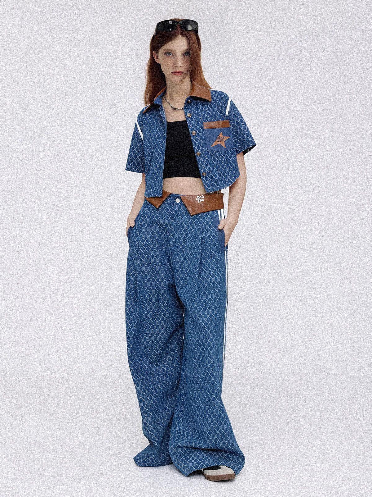 Aelfric Eden Vintage Denim Jacquard Baggy Jeans Product Image