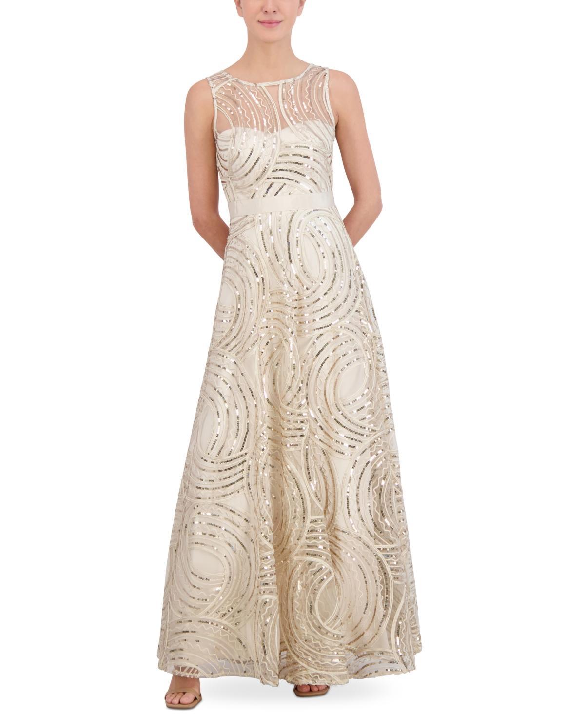 Eliza J Womens Sequined Illusion Gown Product Image