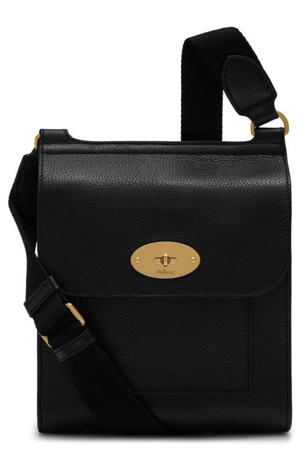 MULBERRY Small Antony Leather Crossbody Bag In Black-silver Product Image