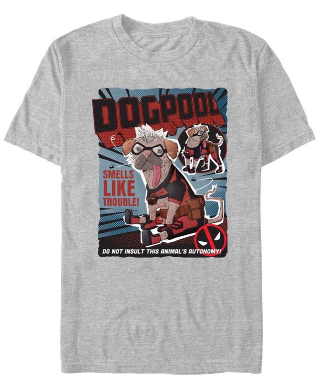 Mens Deadpool And Wolverine Dogpool Comic Book Cover Graphic Tee Athletic Grey Product Image