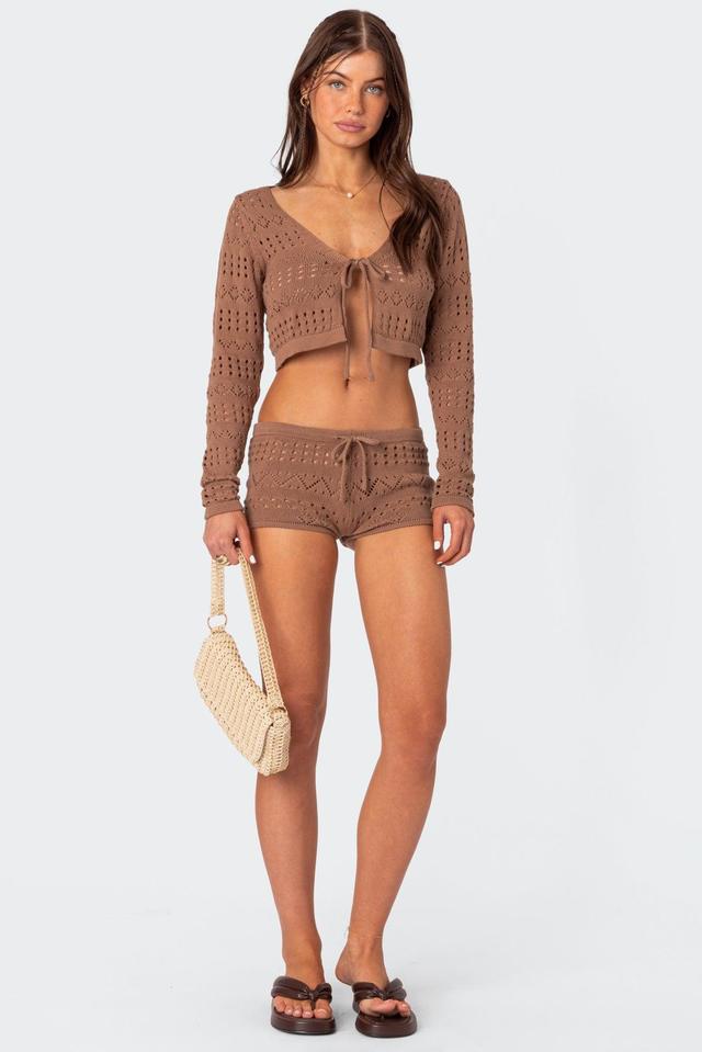 Betsy Tie Front Knitted Shorts Product Image