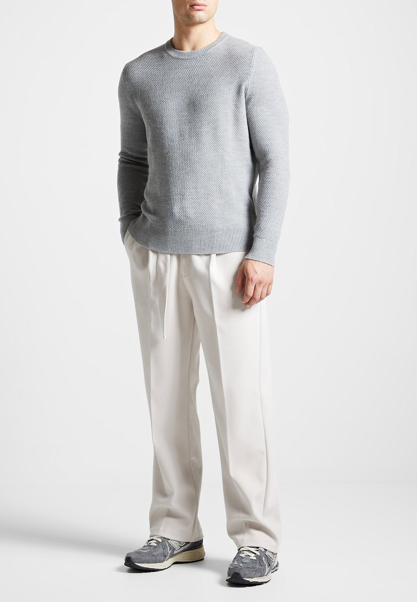 Éternel Textured Wool Blend Jumper - Grey Male Product Image