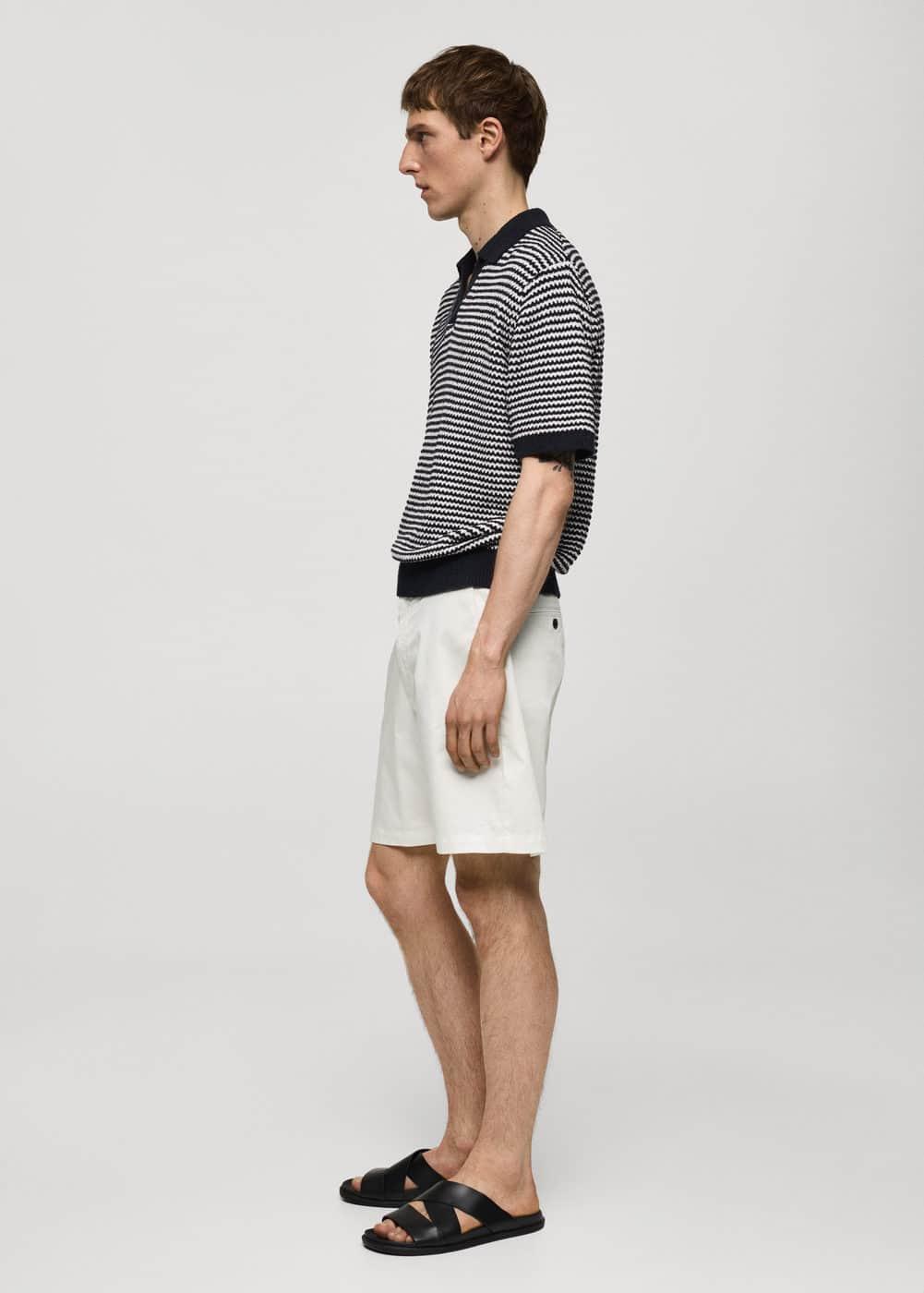 Mango Mens Slim Fit Cotton Bermuda Shorts Product Image