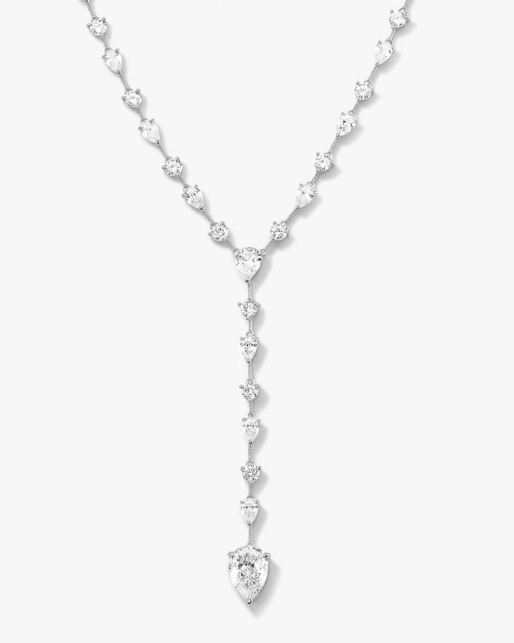 F-ing Gorgeous Lariat - Silver|White Diamondettes Product Image