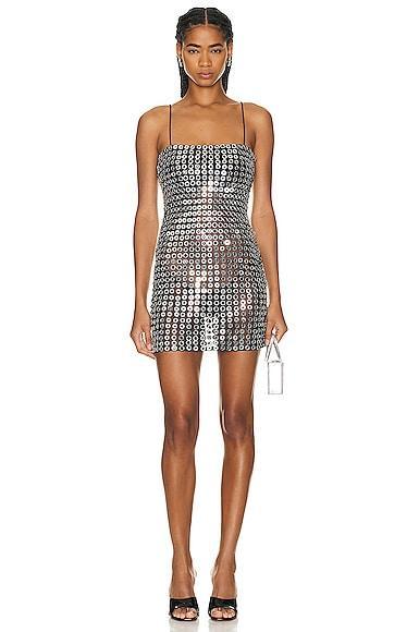 retrofete Maddy Dress in Metallic Silver. - size M (also in L, S, XS) Product Image