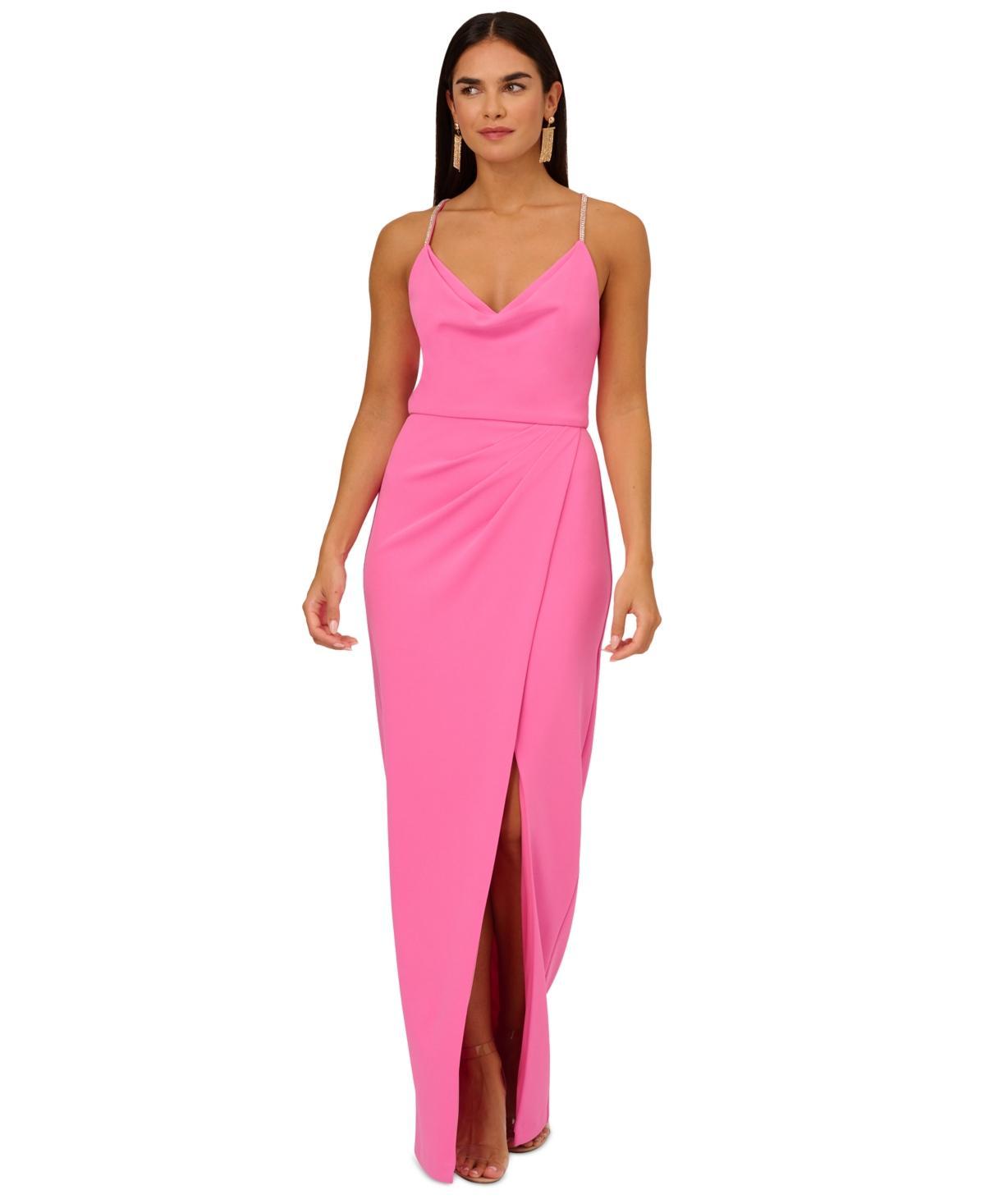 Adrianna by Adrianna Papell Womens Cowlneck Sleeveless Gown Product Image