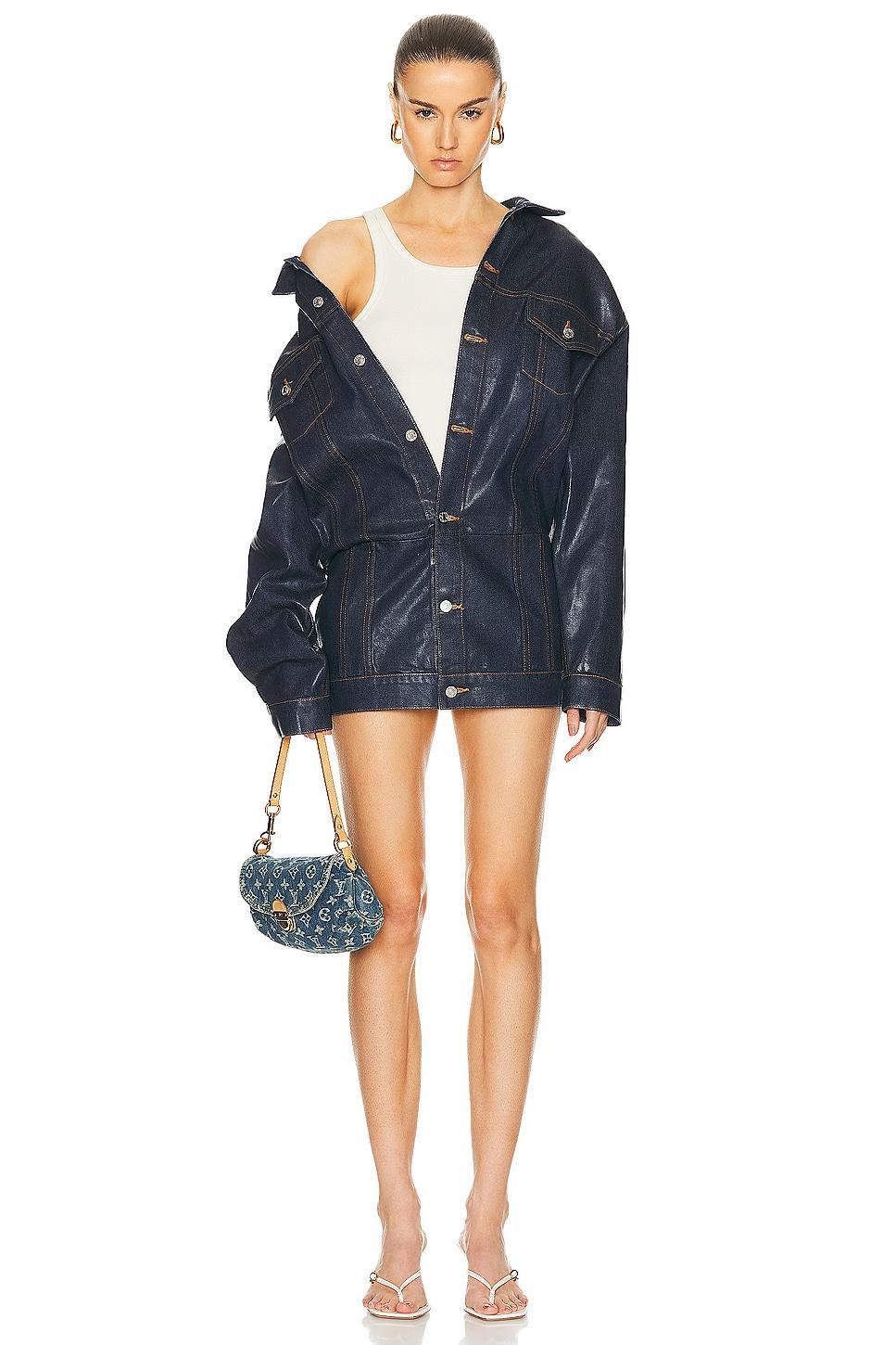 EB Denim Webster Mini Dress in Blue. Product Image