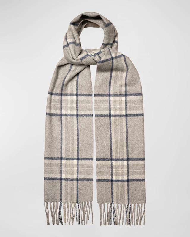 Mens Check Wool Scarf Product Image